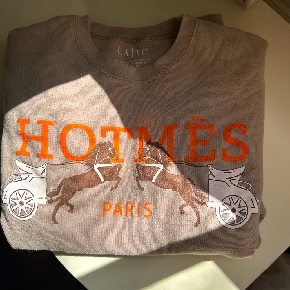 HotMes sweatshirt from LA Trading Co. Gently used. Size S/M. Color Tan
